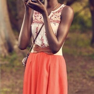 ANTHROPOLOGIE Sunday in Brooklyn Gerbera Shorts Orange Sz 8